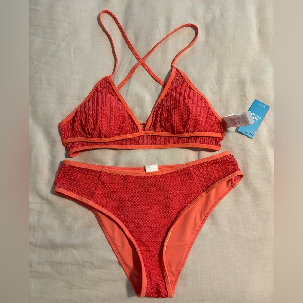 CupShe Bikini- peach: size M